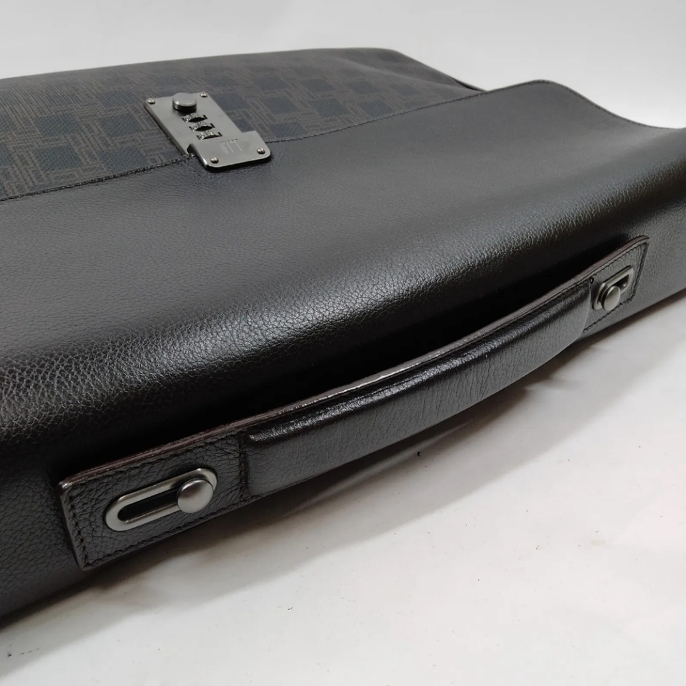 DUNHILL Business Bag Brown Canvas Leather Laptop Case Briefcase - Picture 4 of 9